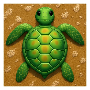 Make the sand look wet from a top-down view in the style of apple emojis. Keep the background transparent if present. sticker