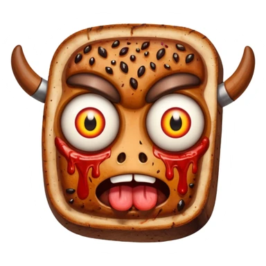 Steak with crazy eyes hurt sticker