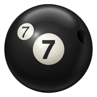 Black Pool ball with the number 7 on it. Only number 7 on it  sticker