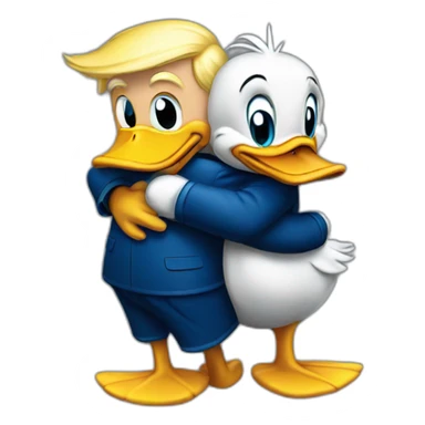 Donald Trump Hugging donald duck sticker