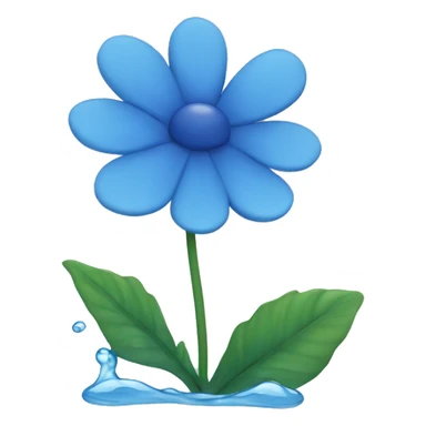 A blue flower with water sticker