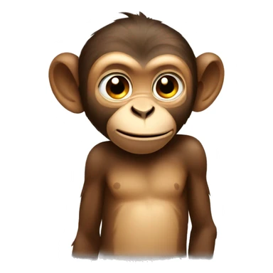 young brown monkey shrugging sticker