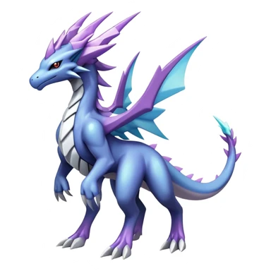  cool edgy shiny colorful godly ethereal Dialga-Suicune-Fakemon full body sticker