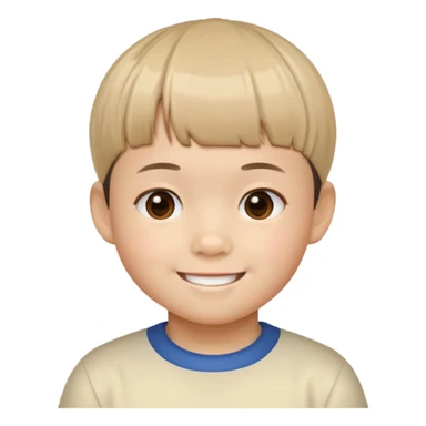 Chinese kid with a bowl cut sticker