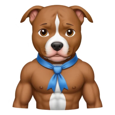 pitbull with head ribbon and shirt sticker