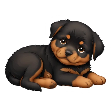 Rottweiler puppy sleeping sticker