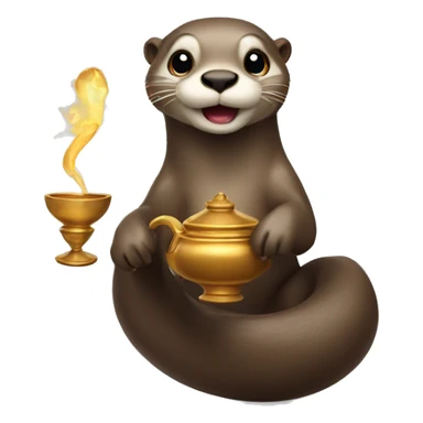 Otter coming out of genie lamp sticker
