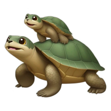 Tortue avec loutre d'essais sticker