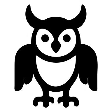 Lahubu as a solid filled icon, strong silhouette, easily recognizable sticker