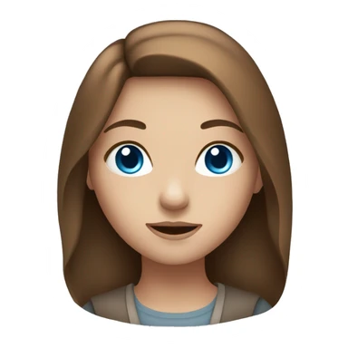 Girl with blue eyes and brown hair sticker