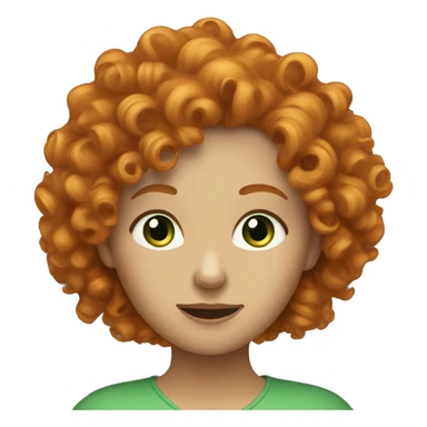 Curly hair ginger women with green eyes  sticker