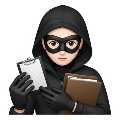 theif stealing documents sticker