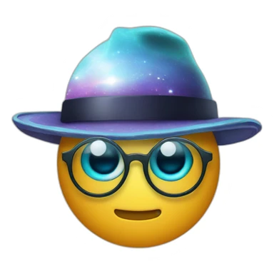 planet uranus in a hat and glasses sticker