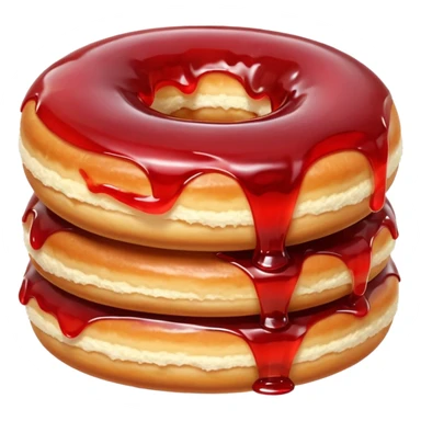 Jelly filled donut cut in half sticker