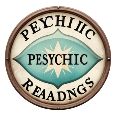 Vintage “psychic readings” sign sticker