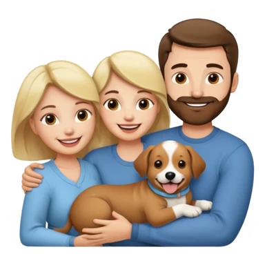 Maman papa avec son bébé chien sticker