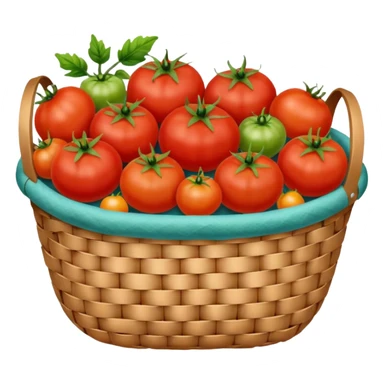 tomato and other fruits in basket sticker