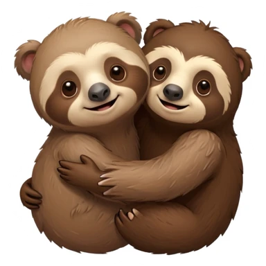 a sloth and a bear hugging sticker