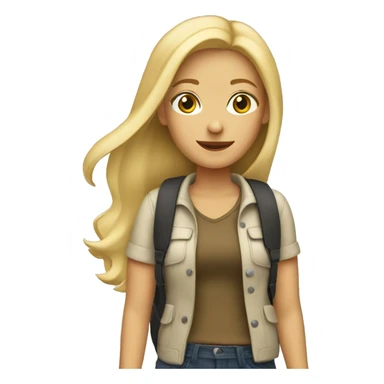 Blonde girl traveling  sticker