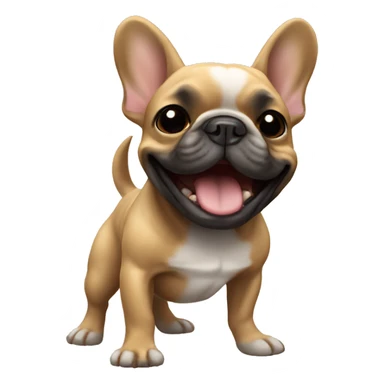Black and tan colored French bulldog dancing sticker