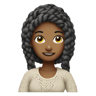 Crochet girl yarn sticker