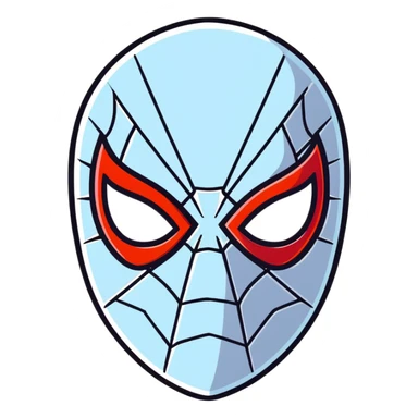 cartoon sticker style Spider-man mask sticker