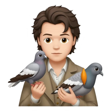 harry styles holding a pigeon sticker