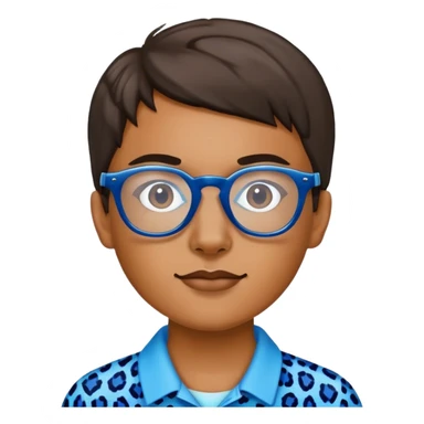 The blue leopard wear galss sticker