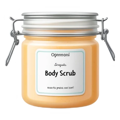 body scrub pot with label sticker