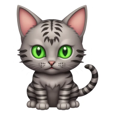 Demon grey tabby kitten sticker