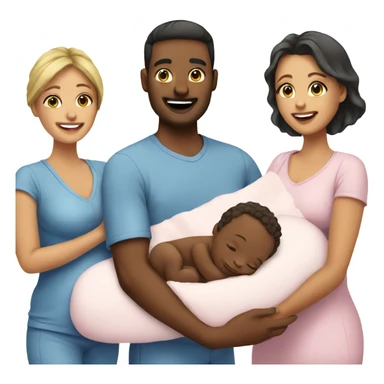 couple welcoming the birth of their baby  sticker
