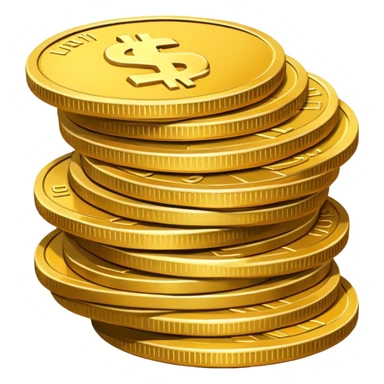 stack of coins behind the house sticker