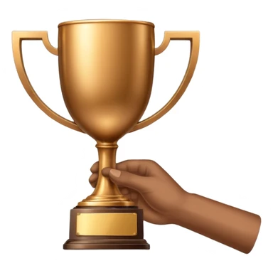 hand holding trophy sticker