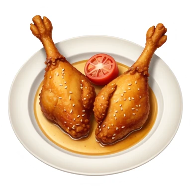 crispy chickens legs on the plate sticker