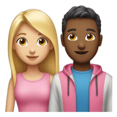 girl wearing pink and guy wearing blue ext to each other sticker