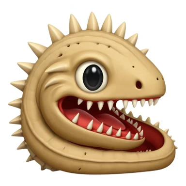 Sand worm from dune make the mouth a hole with long spiky teeth no eyes and a body sticker