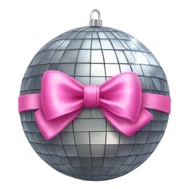 Disco ball with pink bow  sticker