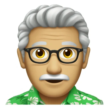 Elder Hawaiian shirt green eyes sticker
