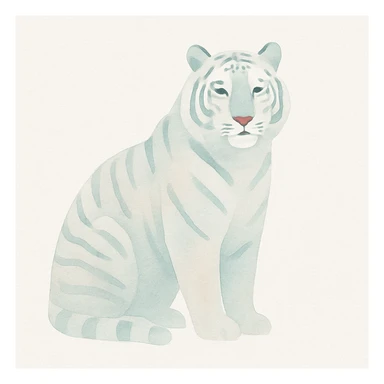majestic Siberian tiger, watercolor art style sticker