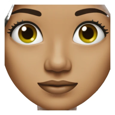 mujer pelo negro,  ojos verdes y espejuelos ,blanca sticker