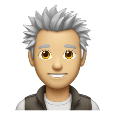 light complexion man with spiked gray hair sticker