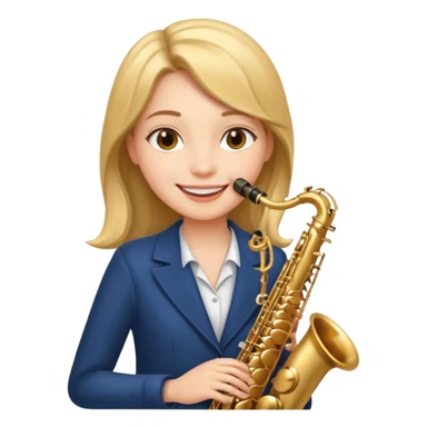 girl playing saxophone sticker