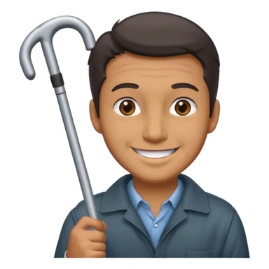 man with probing cane sticker