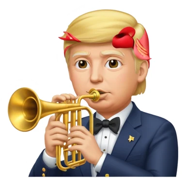 Trump with trumpet  sticker