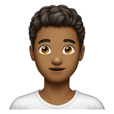 Garçon cheveux noirs court lisse yeux bruns foncés sticker