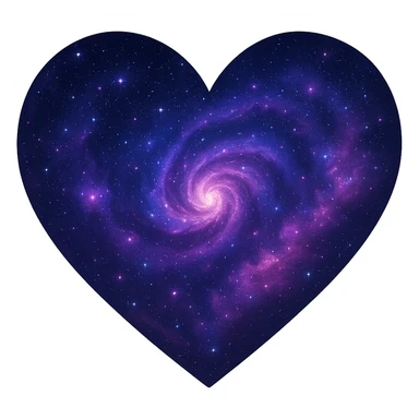 heart with a swirling galaxy core sticker