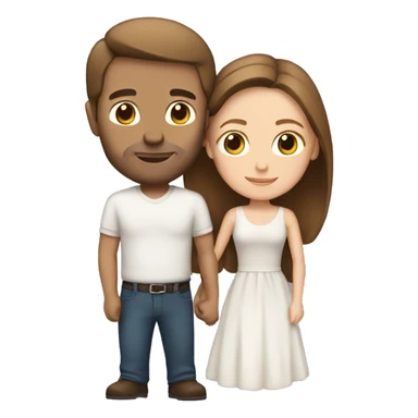 A white couple both with brown hair in love  sticker
