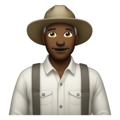 cotton worker white man sticker