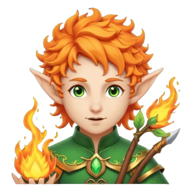 Orange Haired Elf, Archer elf with flaming orange curls sticker