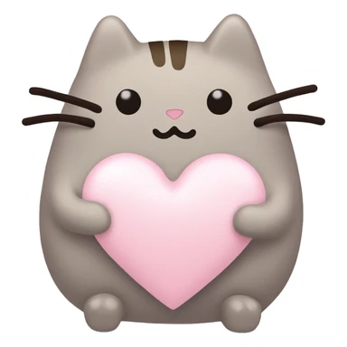 pusheen light pink heart sticker